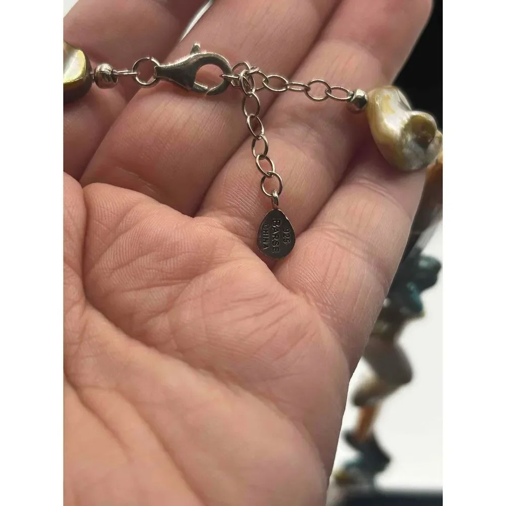 Multicolor Coin Pearl Beaded Necklace Irregular Shaped Beads Boho - Picture 3 of 4